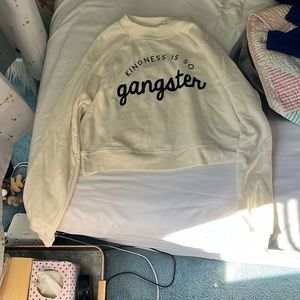 Women’s white long sleeve crop